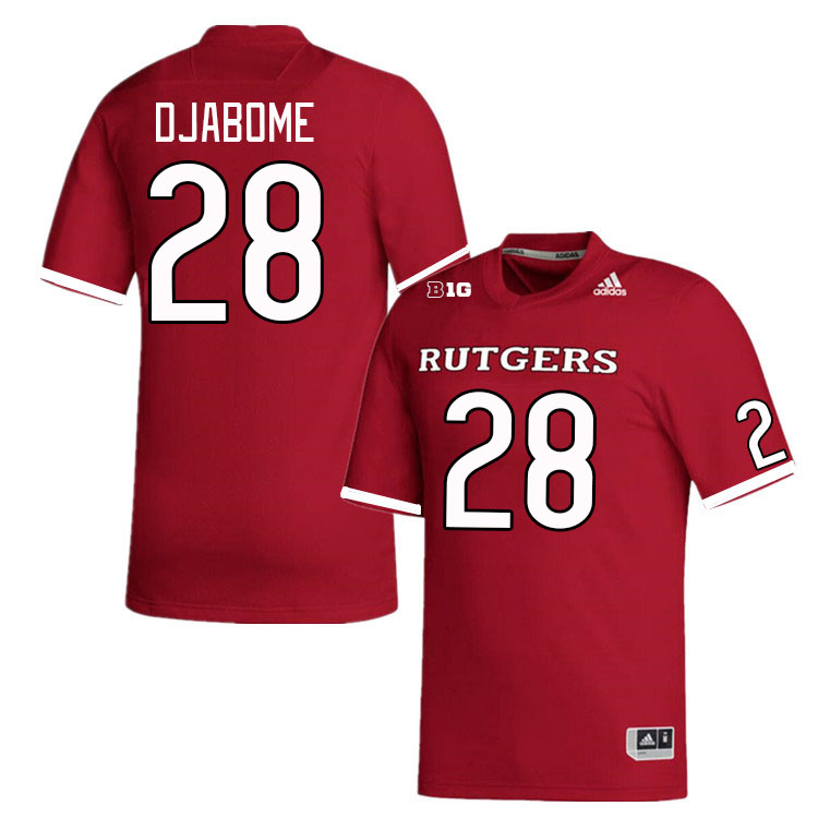 Men #28 Dariel Djabome Rutgers Scarlet Knights College Football Jerseys Stitched Sale-Scarlet - Click Image to Close